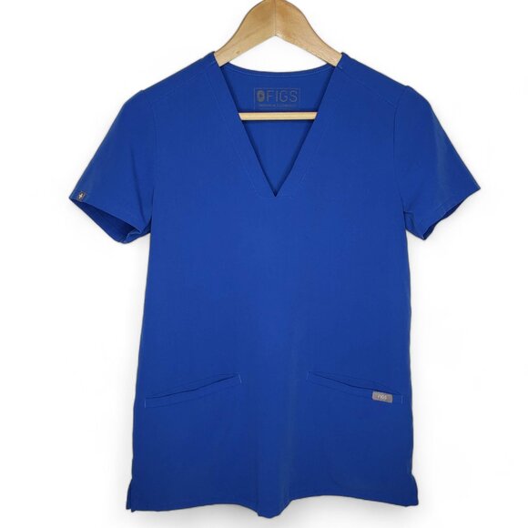 Figs Casma Women's Technical  Blue Three Pocket Medical Healthcare Scrub Top XXS - Picture 1 of 5